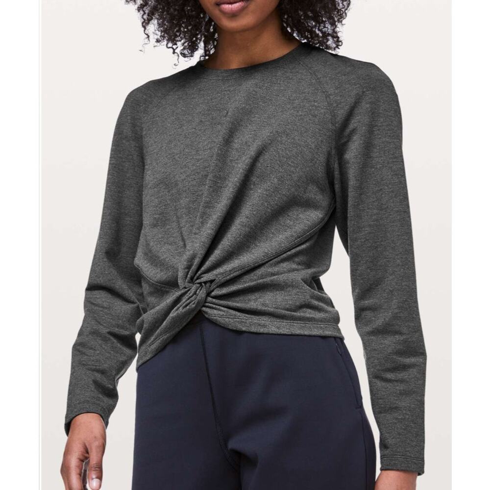 Lululemon: Tuck & Gather Pullover Heathered Mod Black